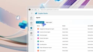 An image of a Copilot Studio menu on a screen.