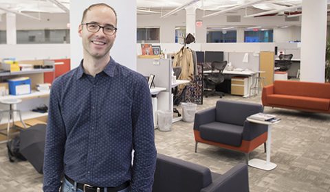 Researchers at Microsoft office in New York City. Miro Dudik.