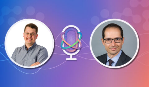 Headshots of Brendan Lucier and Mert Demirer for the Microsoft Research Podcast